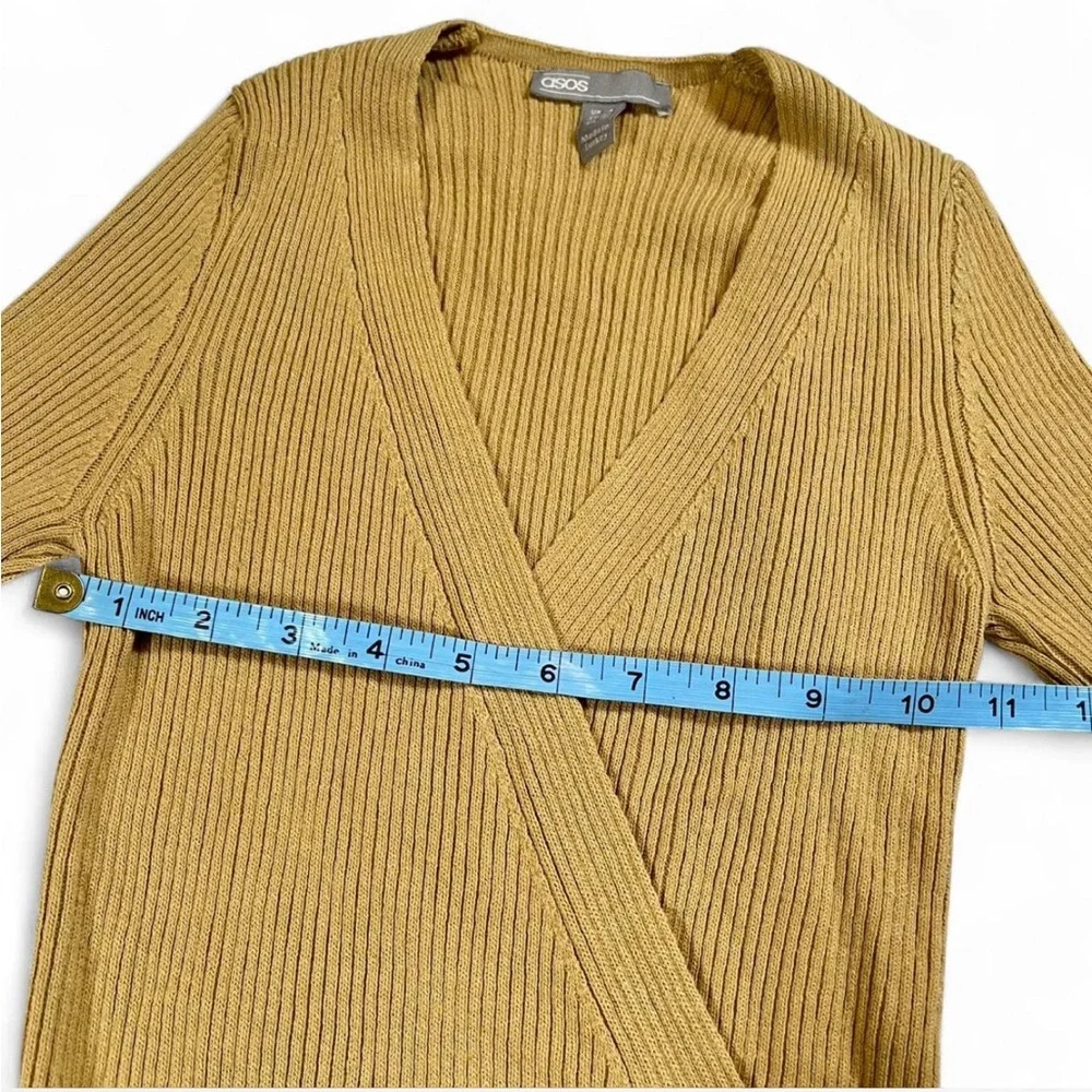 ASOS Women's V-Neck Ribbed Sweater‎ Long Sleeve Top Size 0